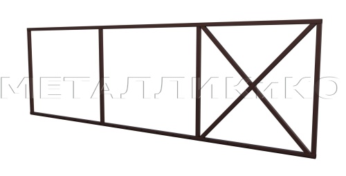 Ворота откатные 2100 х 4000 х 60 (RAL 8017)